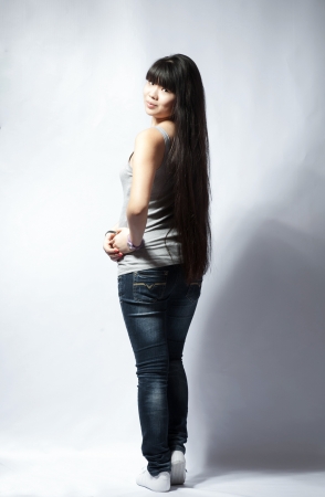 Asian woman back Asian street meat nu